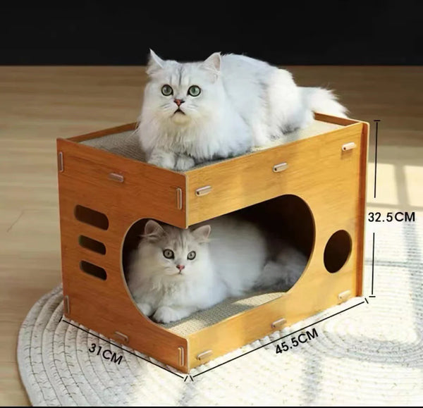 Partager l’espace, partager le plaisir : pourquoi un griffoir-lit à plusieurs étages est idéal pour vos chats 🐾💤