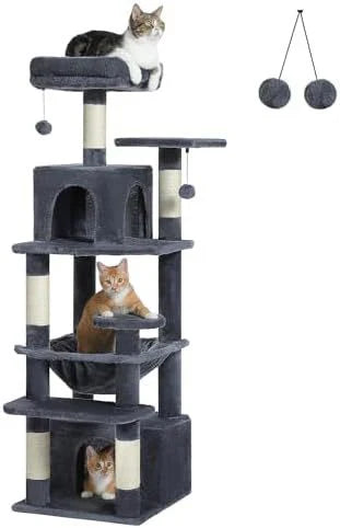 Un arbre à chat élégant et multifonction : le refuge parfait pour un félin épanoui 🐾🌿