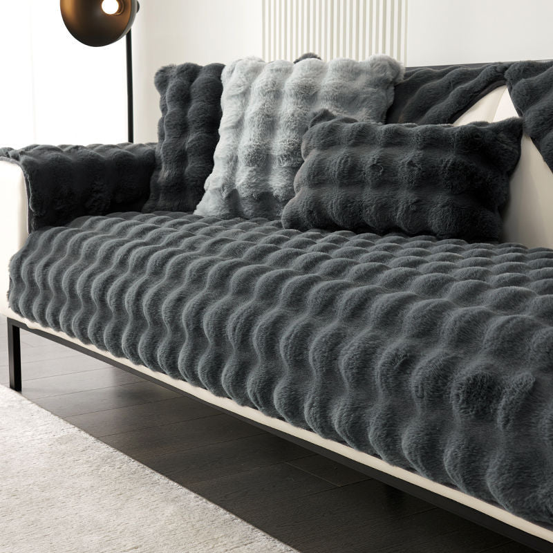Rabbit Plush Sofa Cushion Winter Thickened Fleece Simple