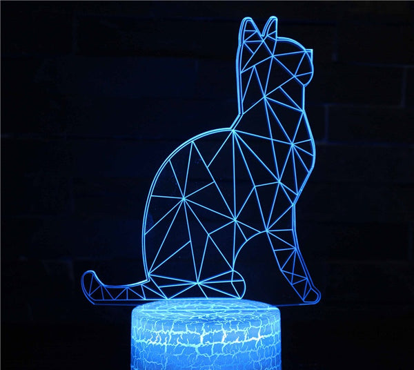 Illuminez vos nuits avec la lampe de chevet 3D unique - CHAT PROTECTEUR