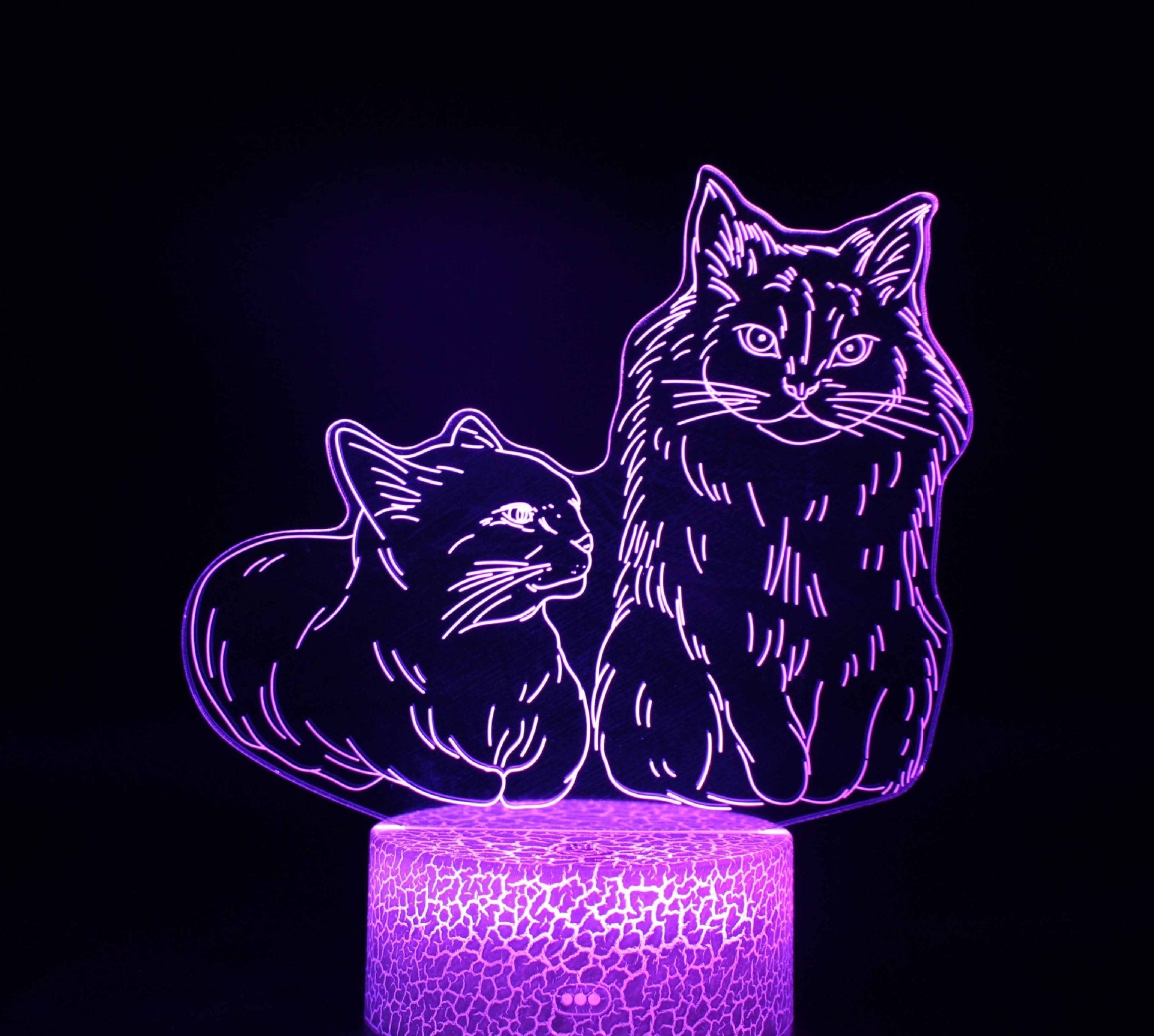 Illuminez vos nuits avec la lampe de chevet 3D unique - CHAT PROTECTEUR