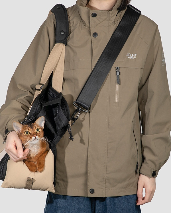 Sac de Transport Portable et Respirant pour Chats - Bandoulière Léger en Toile