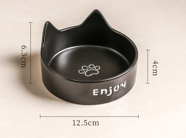 Gamelle ENJOY en céramique pour Chat 2 en 1 – Eau et Nourriture avec Design Anti-Basculement