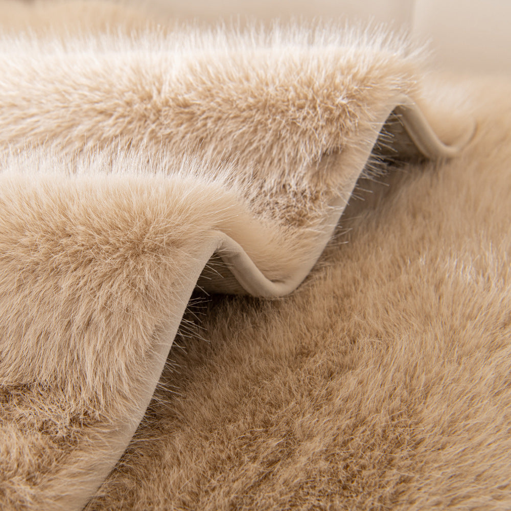 Mink Fur Light Luxury Cream Style Sofa Cushion Winter Thickened Fleece New