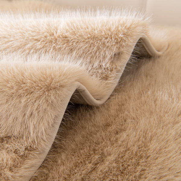 Mink Fur Light Luxury Cream Style Sofa Cushion Winter Thickened Fleece New