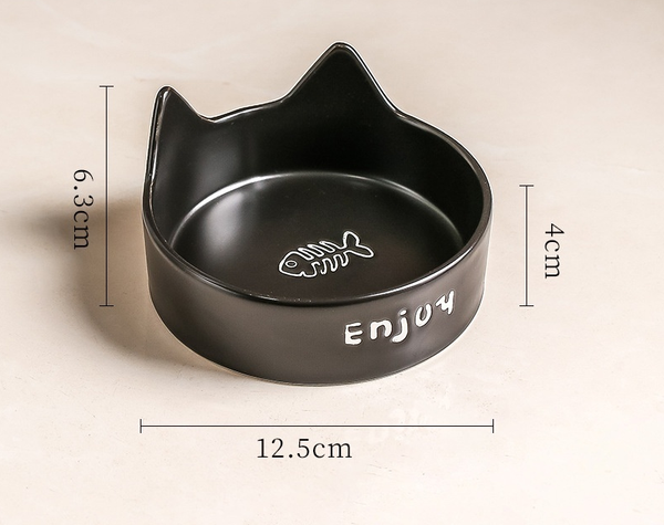 Gamelle ENJOY en céramique pour Chat 2 en 1 – Eau et Nourriture avec Design Anti-Basculement