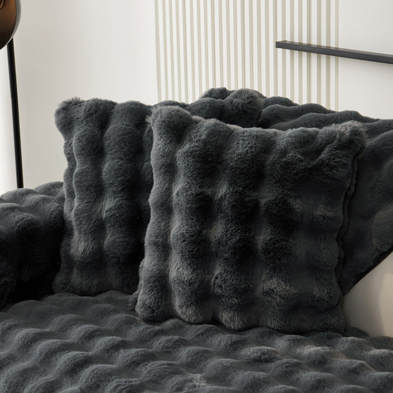 Thickened Rabbit Plush Sofa Cushion Wholesale Winter Thermal Non-slip Sofa Cushion