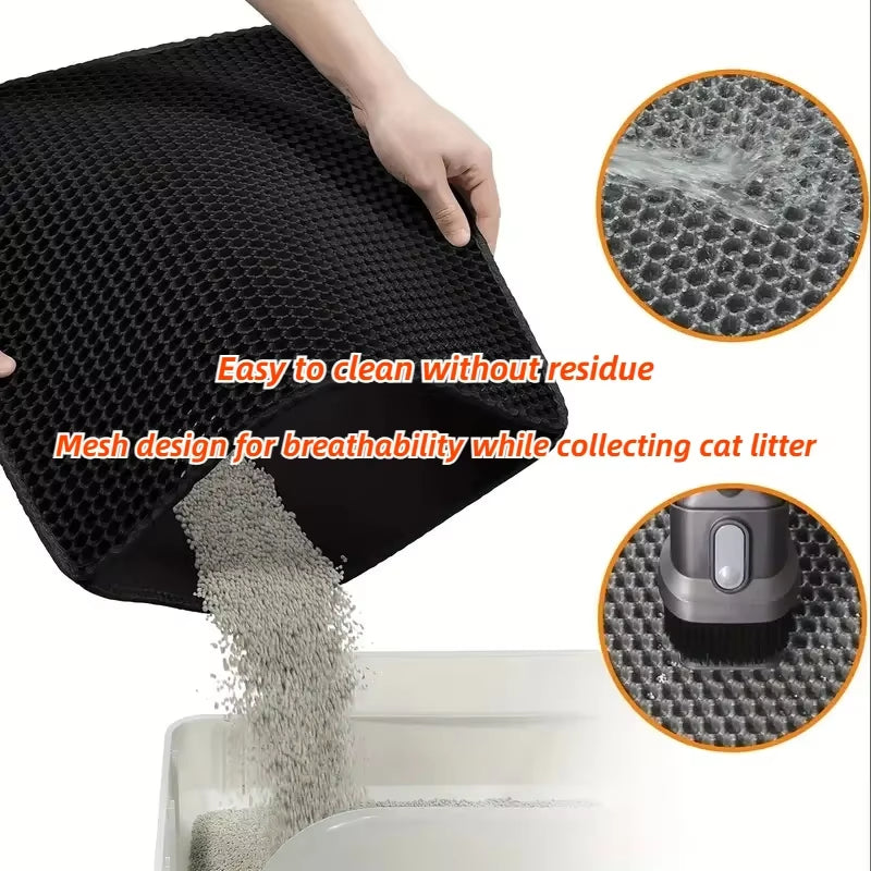 Cat Litter Mat,Double Layer Trapping Litter Box Mat,Waterproof, Urine Proof, Kitty Litter Mat,Easy Clean, Scatter Control
