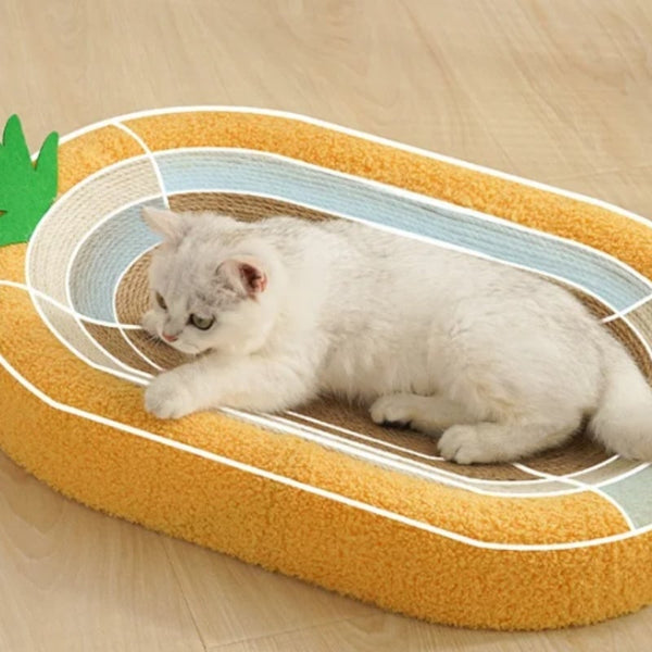 Planche à Gratter pour Chat en Sisal avec Nid Rond Résistant à l’Usure