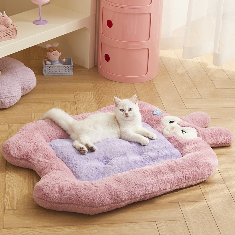 Tapis-Lit Doublé de Polaire pour Chats