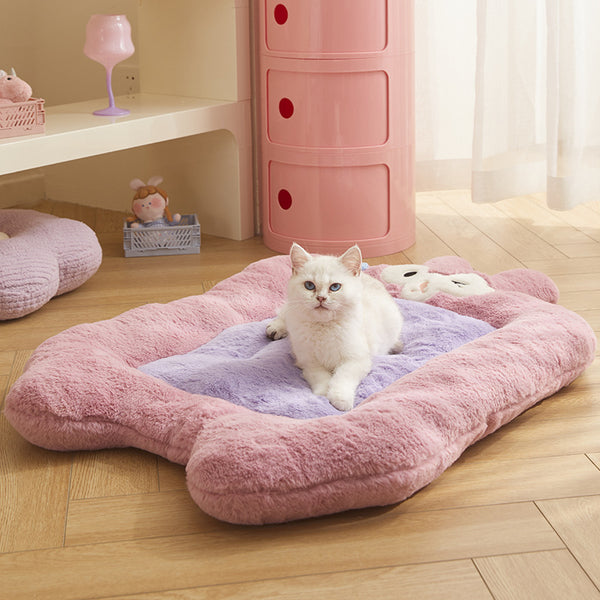 Tapis-Lit Doublé de Polaire pour Chats