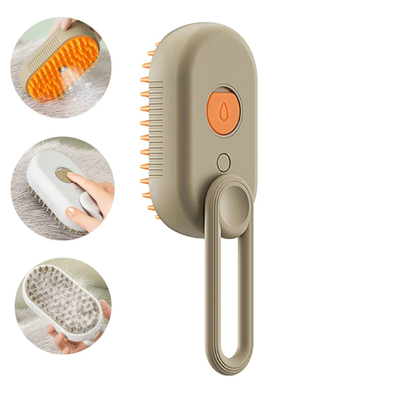 Brosse Vapeur Électrique 3-en-1 pour Chats - Peigne de Massage et Élimination des Poils