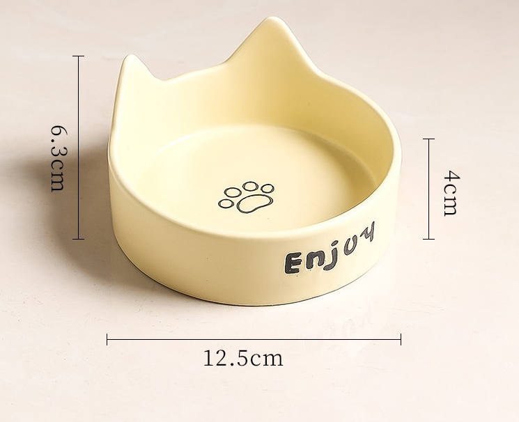 Gamelle ENJOY en céramique pour Chat 2 en 1 – Eau et Nourriture avec Design Anti-Basculement