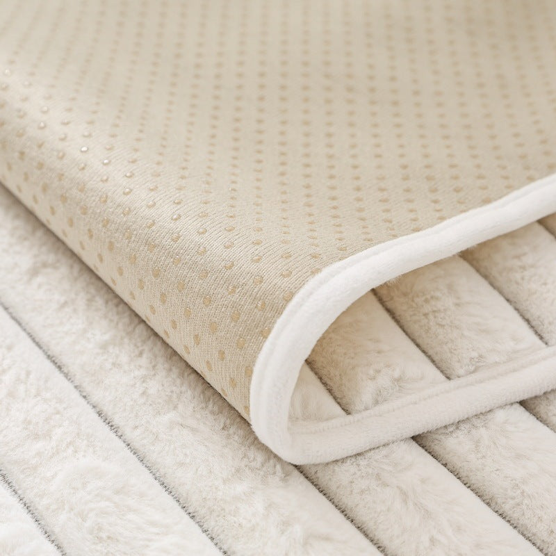 Rabbit Hair Straight Sofa Cushion Winter Thick Non-slip Leather Sofa Cover