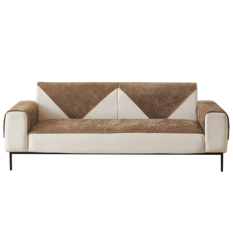 Waterproof To Prevent Leakage Of Urine Chenille Solid Color Sofa Cushion Straight Row Universal Three-seat Cover Cloth Cushion