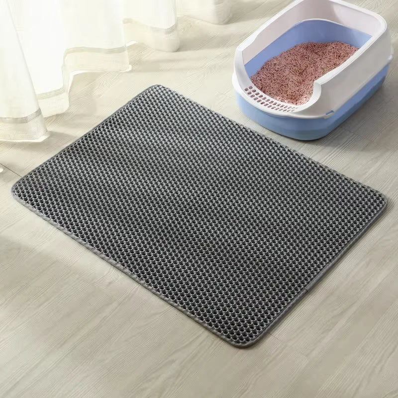 Cat Litter Mat,Double Layer Trapping Litter Box Mat,Waterproof, Urine Proof, Kitty Litter Mat,Easy Clean, Scatter Control