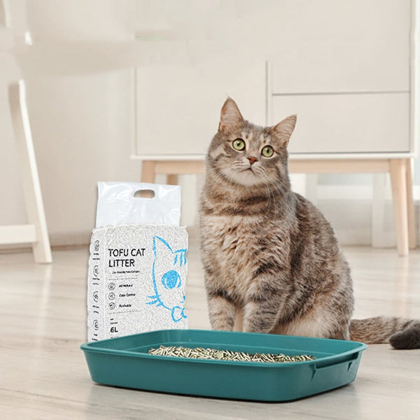 Litière Végan 6L pour Chat sans Poussière – à base de Tofu Naturel, Végan et Écoresponsable