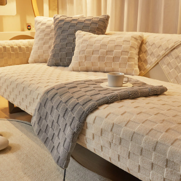 Plush Sofa Cushion Winter Nordic Non-slip