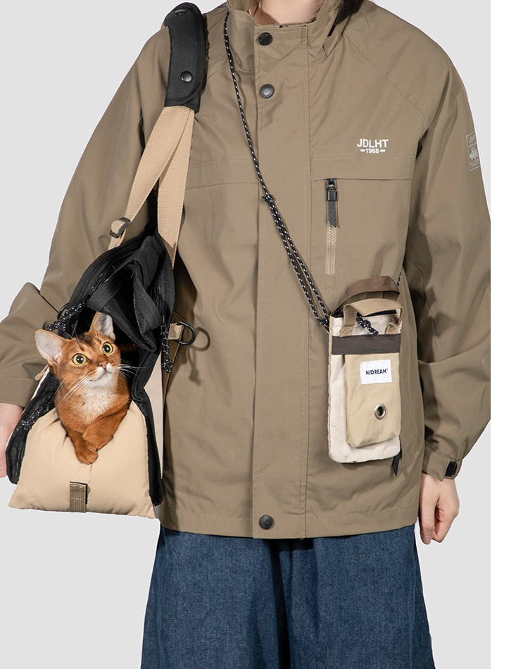 Sac de Transport Portable et Respirant pour Chats - Bandoulière Léger en Toile