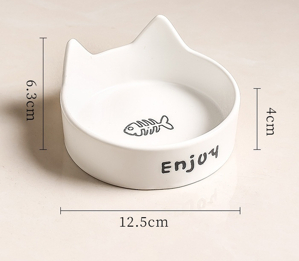 Gamelle ENJOY en céramique pour Chat 2 en 1 – Eau et Nourriture avec Design Anti-Basculement