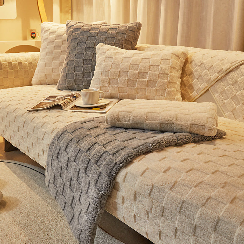 Plush Sofa Cushion Winter Nordic Non-slip