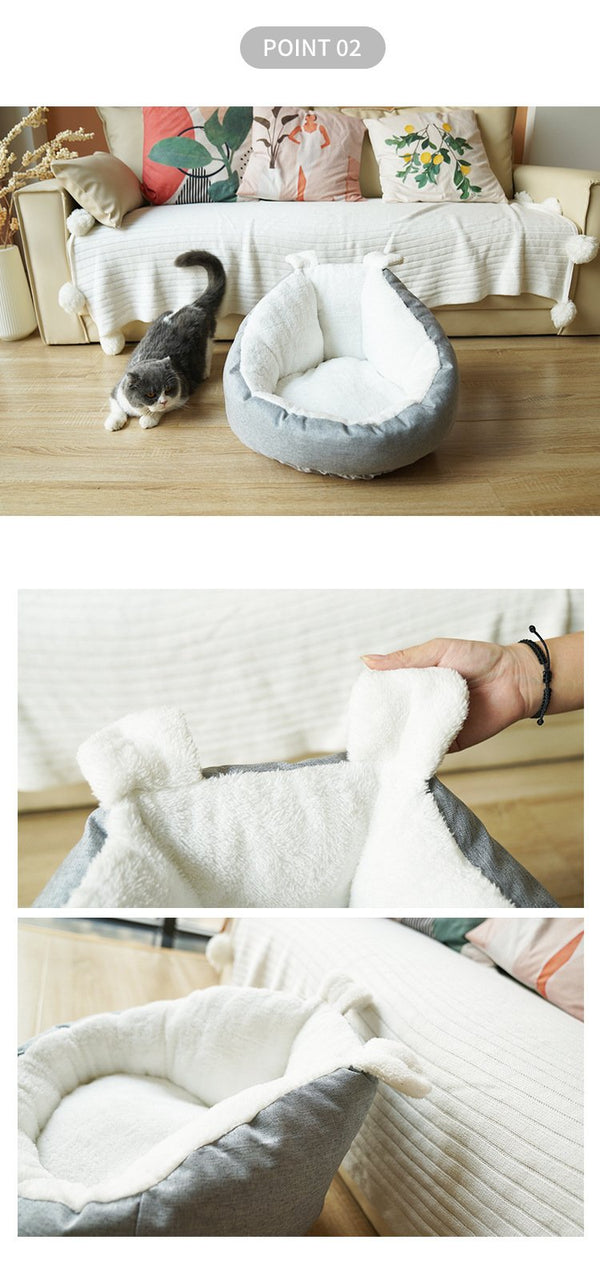 Lit douillet pour chats et chatons en forme de capsule spatiale