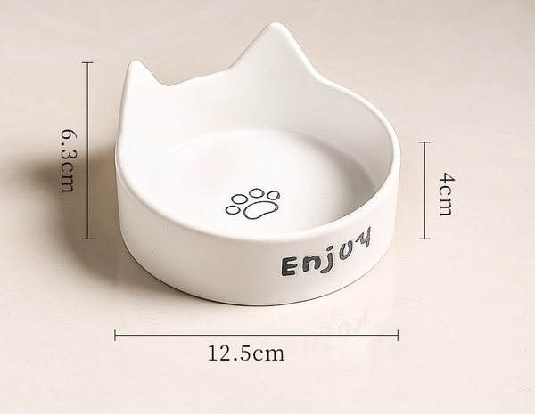 Gamelle ENJOY en céramique pour Chat 2 en 1 – Eau et Nourriture avec Design Anti-Basculement