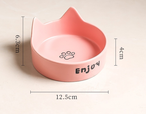 Gamelle ENJOY en céramique pour Chat 2 en 1 – Eau et Nourriture avec Design Anti-Basculement