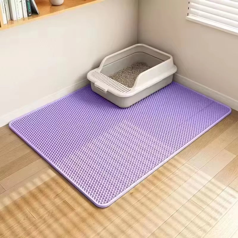 Cat Litter Mat,Double Layer Trapping Litter Box Mat,Waterproof, Urine Proof, Kitty Litter Mat,Easy Clean, Scatter Control