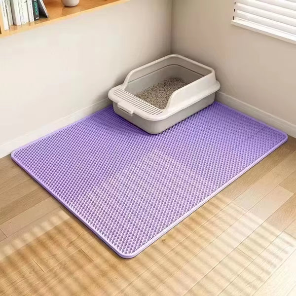 Cat Litter Mat,Double Layer Trapping Litter Box Mat,Waterproof, Urine Proof, Kitty Litter Mat,Easy Clean, Scatter Control