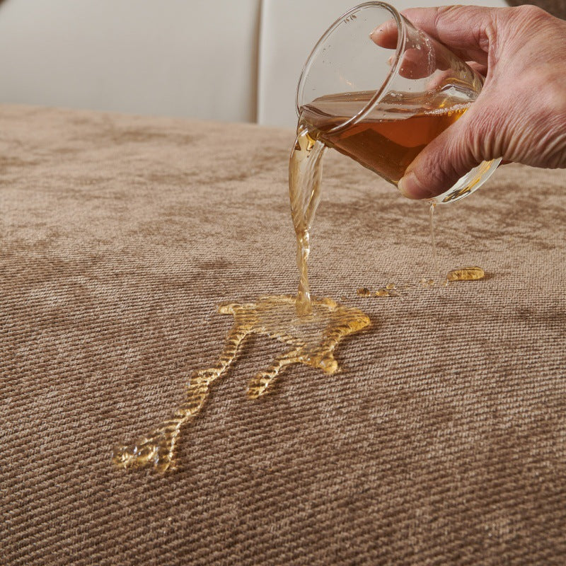 Waterproof To Prevent Leakage Of Urine Chenille Solid Color Sofa Cushion Straight Row Universal Three-seat Cover Cloth Cushion