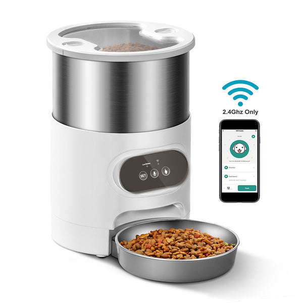 Distributeur à croquettes intelligent en inox – Offrez à vos chats une alimentation précise et automatique !