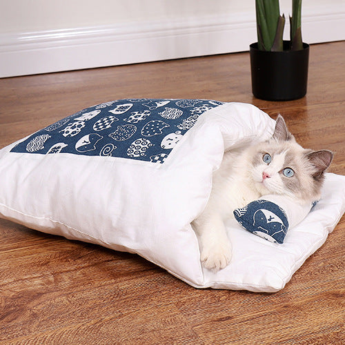 COUETTE ET OREILLER - Sac de Couchage pour chat Chaud et Douillet