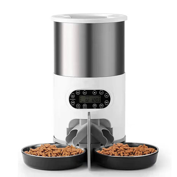 Distributeur à croquettes intelligent en inox – Offrez à vos chats une alimentation précise et automatique !