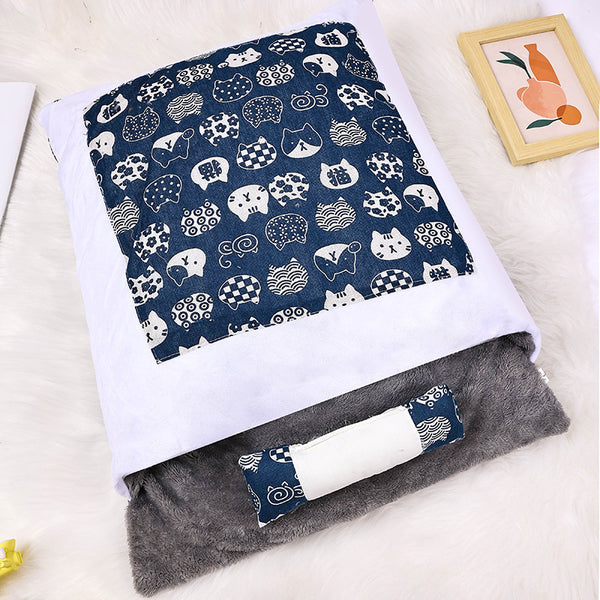 COUETTE ET OREILLER - Sac de Couchage pour chat Chaud et Douillet