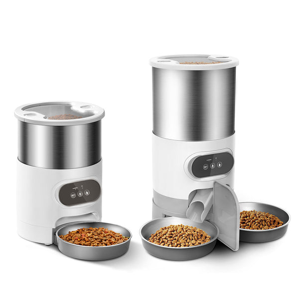 Distributeur à croquettes intelligent en inox – Offrez à vos chats une alimentation précise et automatique !