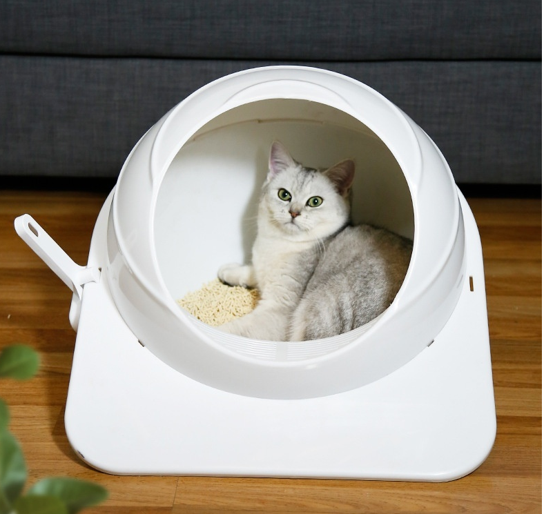 Capsule du futur - Grand bac à litière pour chat - Design moderne et épuré