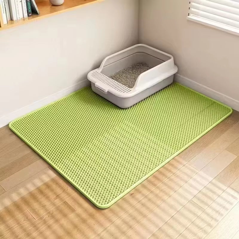 Cat Litter Mat,Double Layer Trapping Litter Box Mat,Waterproof, Urine Proof, Kitty Litter Mat,Easy Clean, Scatter Control