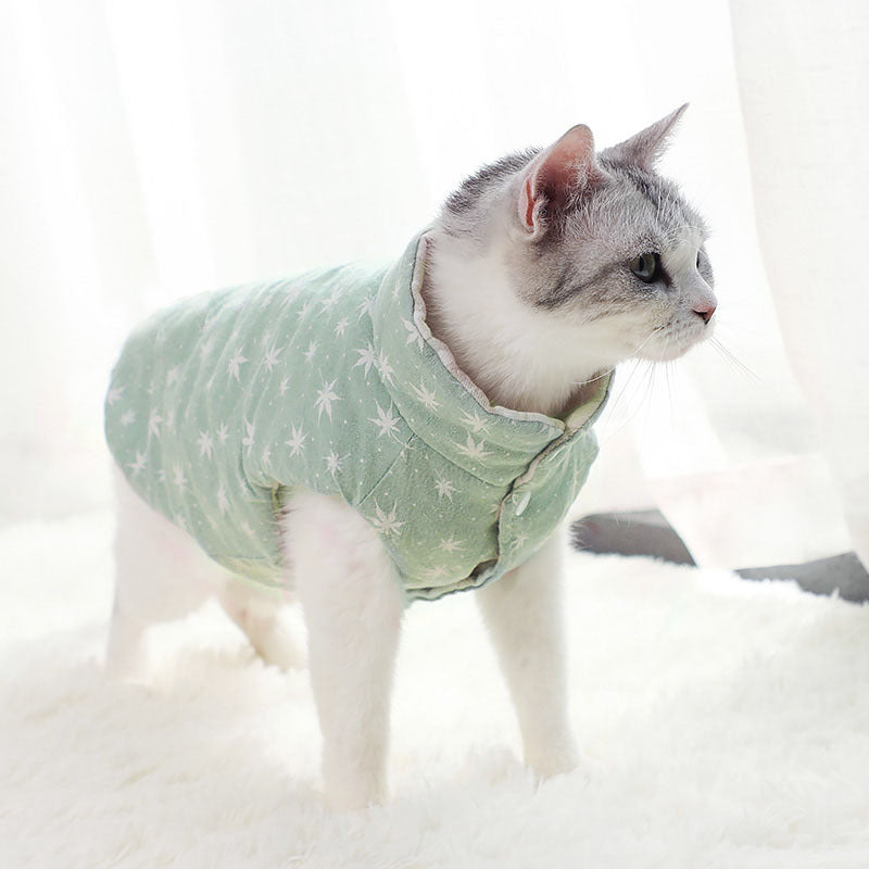 Gilet Double Face en Pur Coton - Vêtements d’Automne et d’Hiver pour Chats - Collection 2025