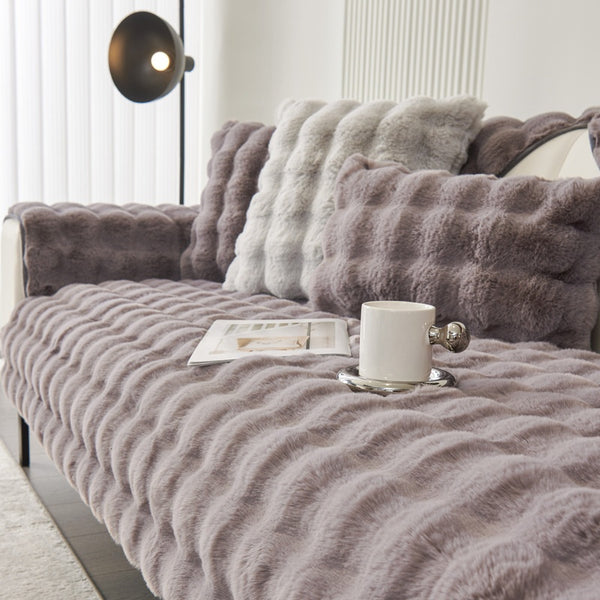 Thickened Rabbit Plush Sofa Cushion Wholesale Winter Thermal Non-slip Sofa Cushion
