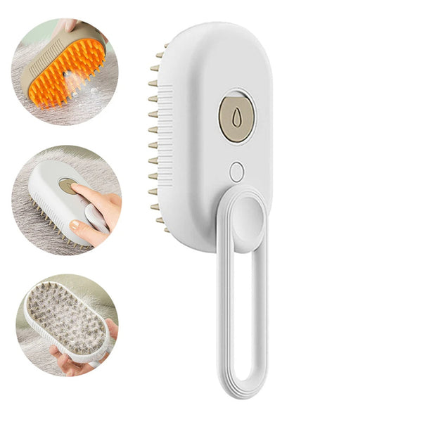 Brosse Vapeur Électrique 3-en-1 pour Chats - Peigne de Massage et Élimination des Poils