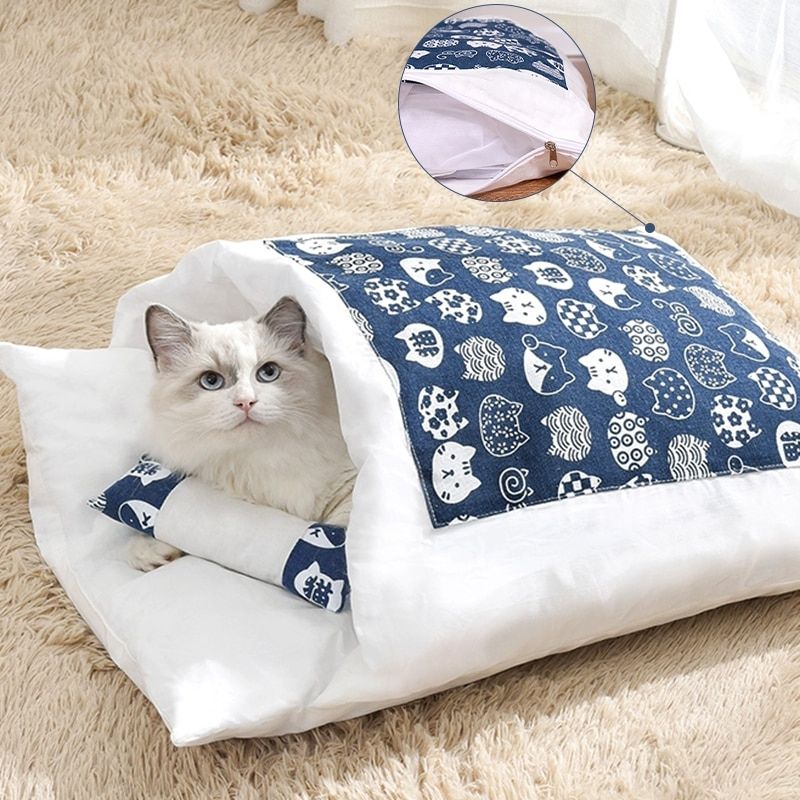 COUETTE ET OREILLER - Sac de Couchage pour chat Chaud et Douillet