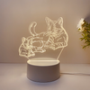 Illuminez vos nuits avec la lampe de chevet 3D unique - CHAT PROTECTEUR